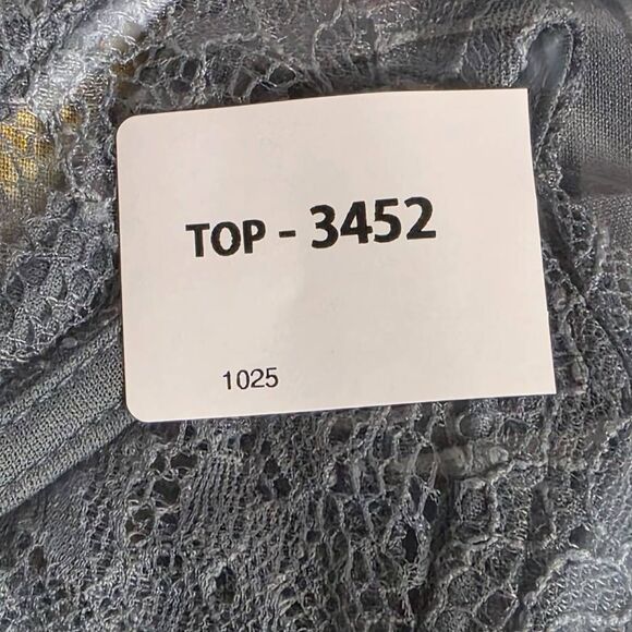 Gypsies & Moondust L Gray Floral Lace Back Tank - Picture 8 of 8